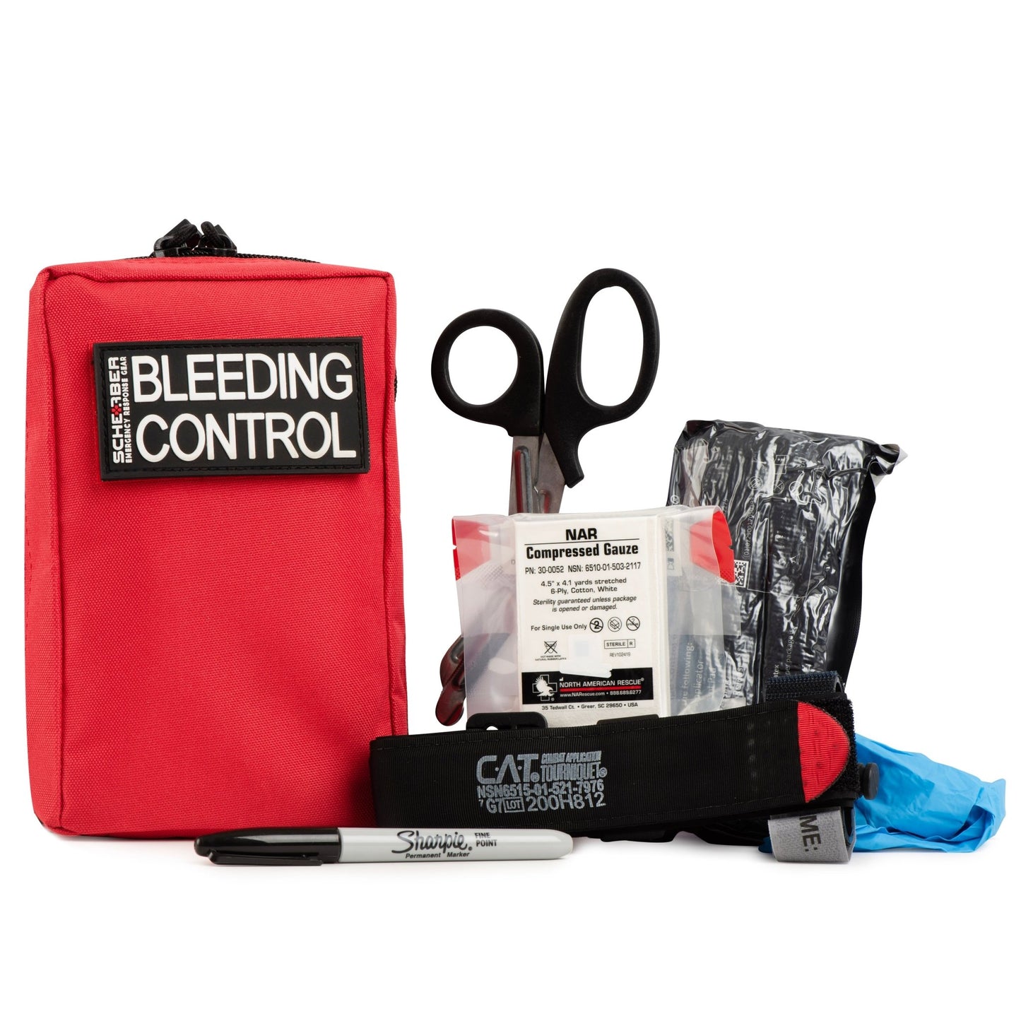 Scherber Public Access Bleeding Control Kit | Trauma Equipment, First Aid Supplies | Basic - Angler's Pro Tackle & Outdoors