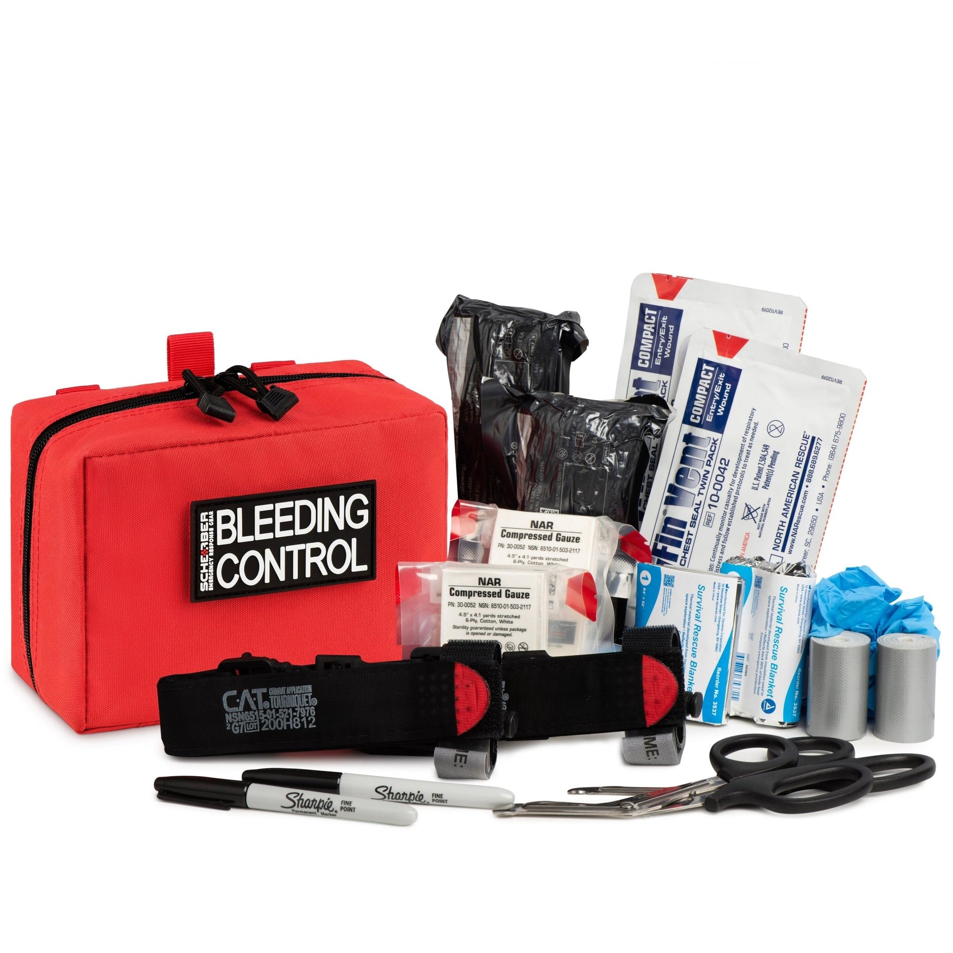 Scherber Public Access Bleeding Control Kit | Trauma Equipment, First Aid Supplies | Medium - Angler's Pro Tackle & Outdoors