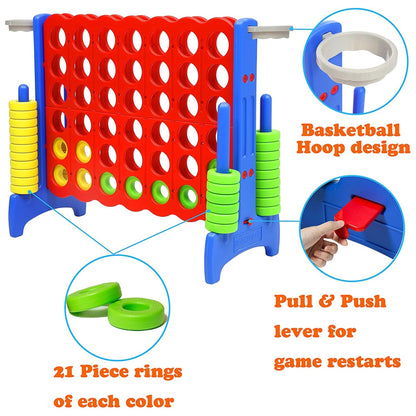 SDADI Giant 33 Inch 4 - In - A - Row Game and Basketball Game for Kids, Blue and Red - Angler's Pro Tackle & Outdoors