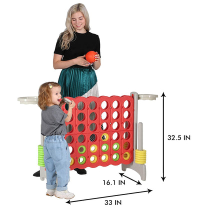 SDADI Giant 33 Inch 4 - In - A - Row Game and Basketball Game for Kids, Gray and Red - Angler's Pro Tackle & Outdoors