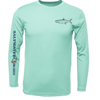 Saltwater Born Clean Tarpon Long Sleeve UPF 50+ Dry-Fit Shirt