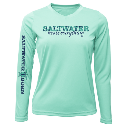 Saltwater Born Key West, FL "Saltwater Heals Everything" Long Sleeve UPF 50+ Dry-Fit Shirt