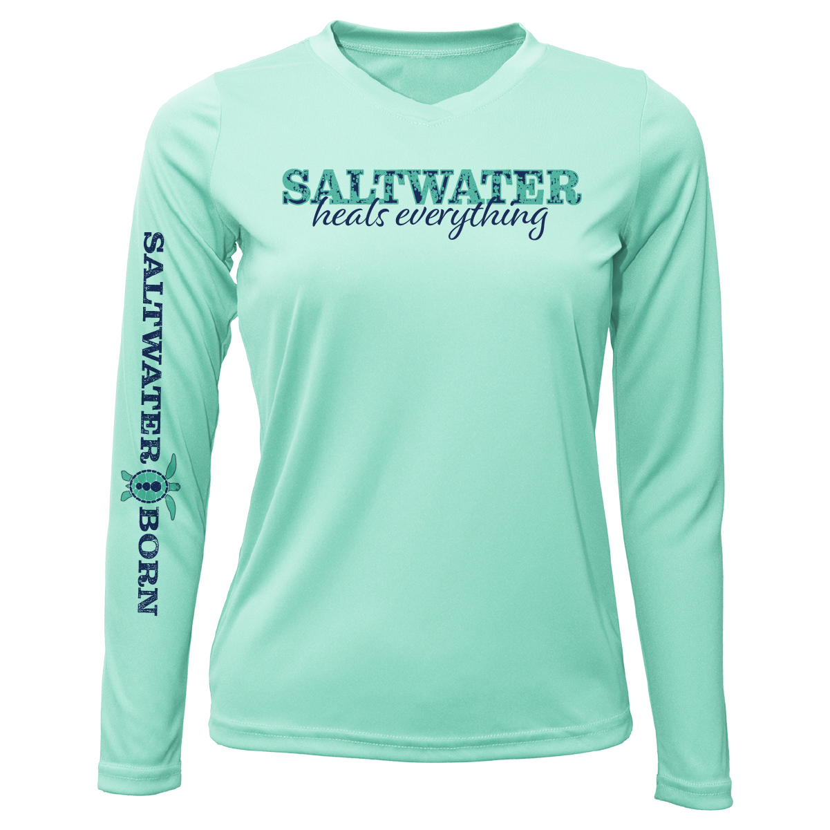 Saltwater Born Siesta Key "Saltwater Heals Everything" Long Sleeve UPF 50+ Dry-Fit Shirt