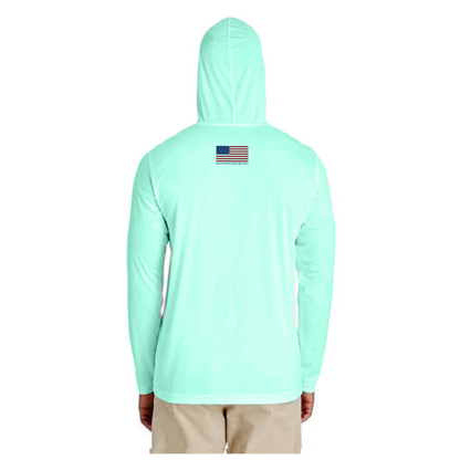 Saltwater Born Miami Orange and Green Long Sleeve UPF 50+ Dry-Fit Hoodie