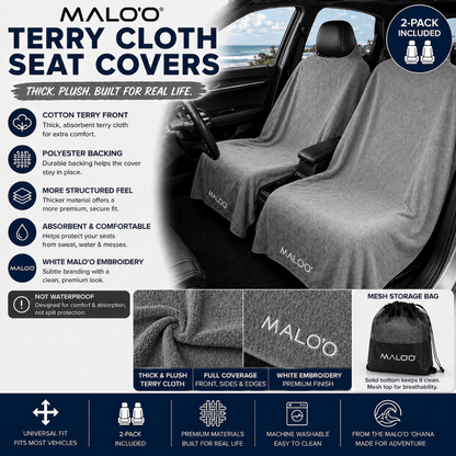 Malo'o SeatGuard Terry Cloth Car Seat Cover (pair)