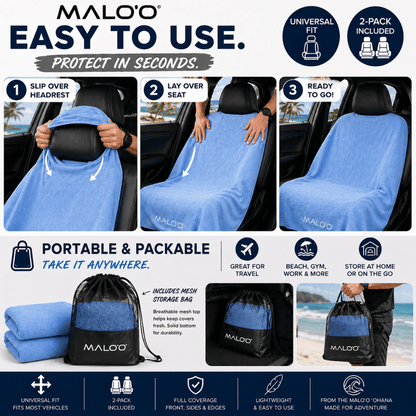 Malo'o SeatGuard Terry Cloth Car Seat Cover (pair)