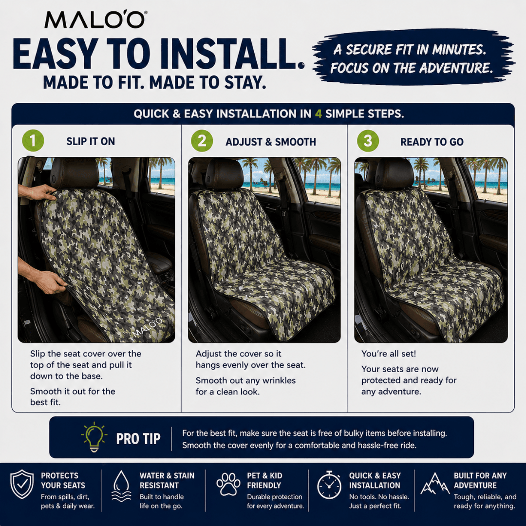 Malo'o SeatGuard Waterproof Car Seat Cover (Pair)