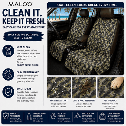 Malo'o SeatGuard Waterproof Car Seat Cover (Pair)