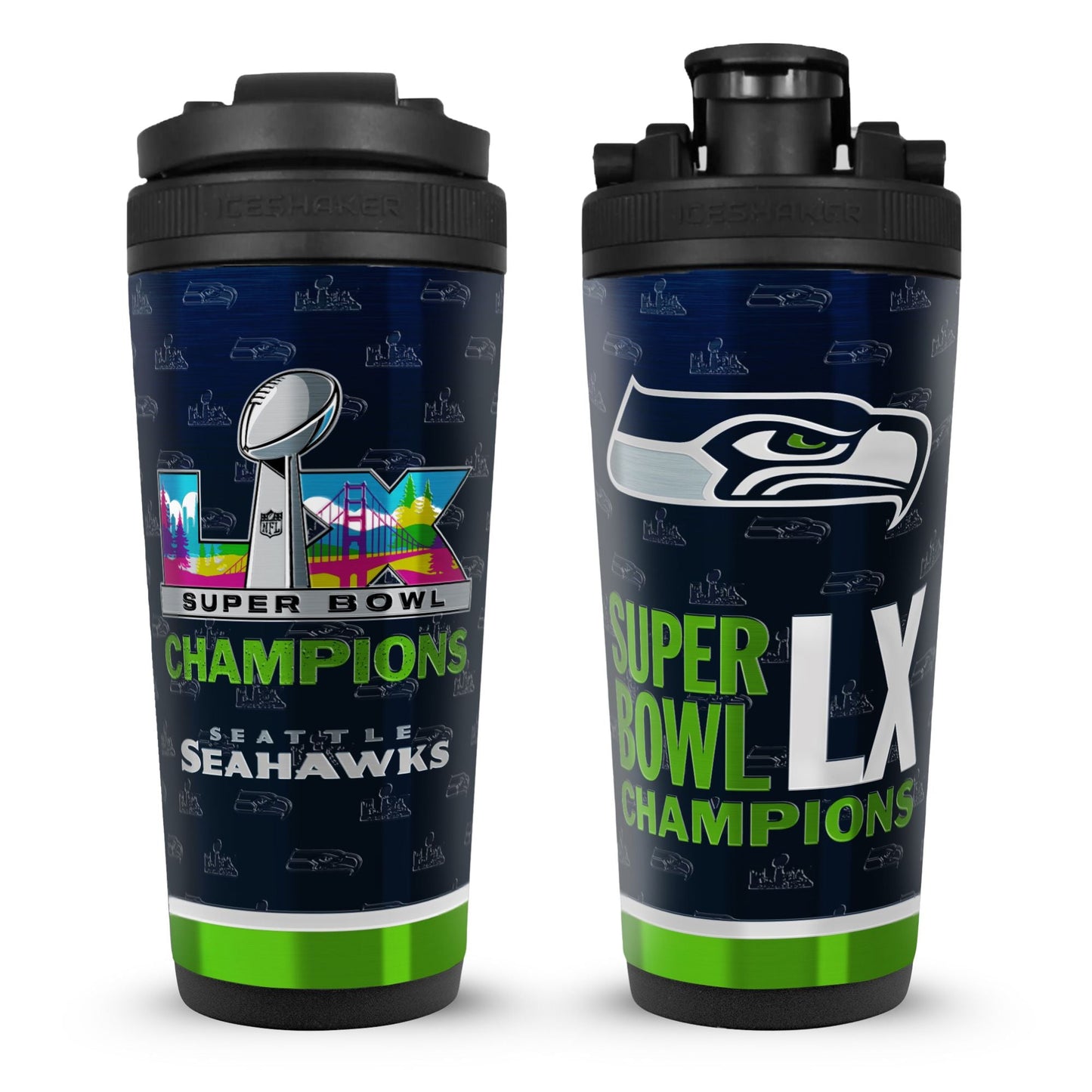 Seattle Seahawks Superbowl LX Champions 26oz Ice Shaker - Angler's Pro Tackle & Outdoors