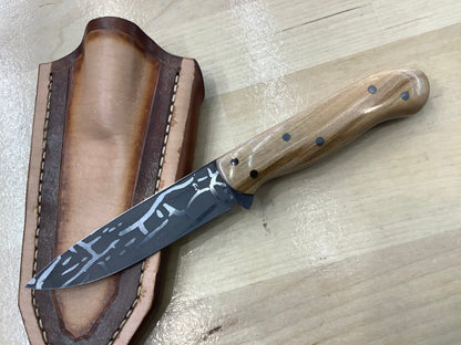 Serenity Knives Houston - American Heritage Utility CPM154 with Handmade Leather Sheath - Angler's Pro Tackle & Outdoors