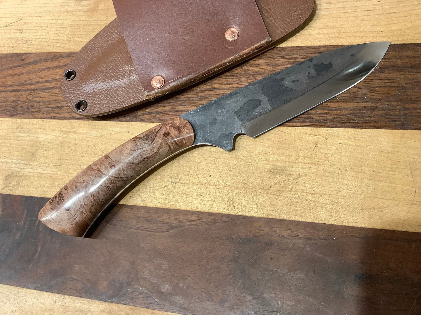 Serenity Knives Houston - Drop Point Hunter in CPM154 with a Redwood Burl Neutral Style Handle - Angler's Pro Tackle & Outdoors