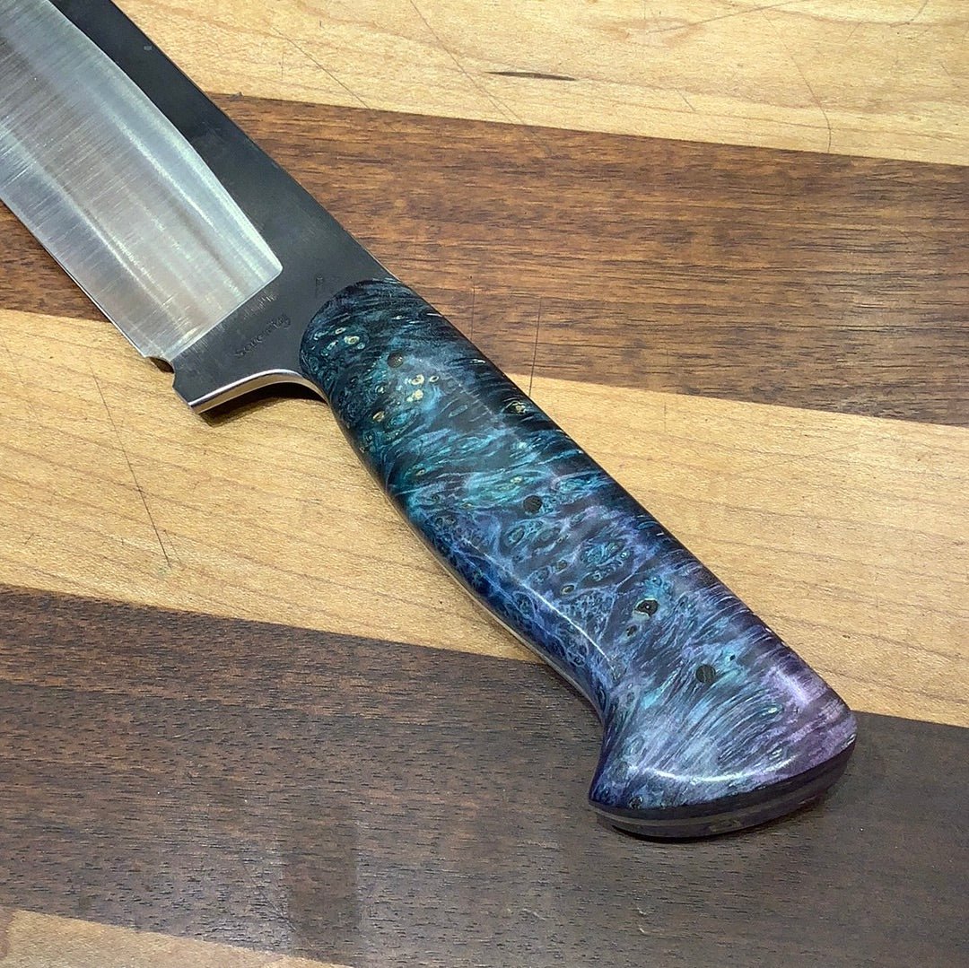 Serenity Knives Houston - Harpoon Bowie with Double Dyed Box Elder Burl - Angler's Pro Tackle & Outdoors