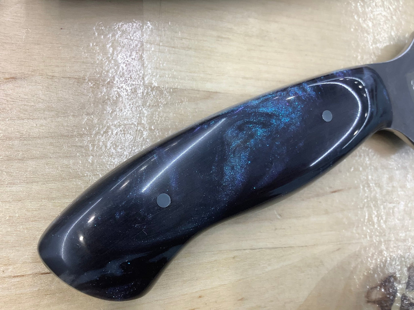 Serenity Knives Houston - Skinner Knife in CPM154 Blue Pinecone Bolster Galaxy Resin Handle - Angler's Pro Tackle & Outdoors