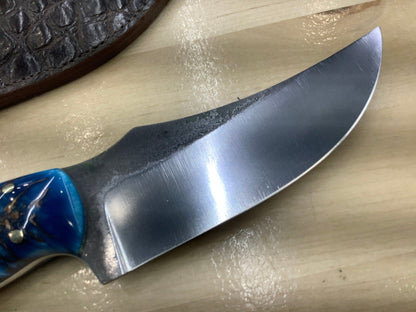 Serenity Knives Houston - Skinner Knife in CPM154 Blue Pinecone Bolster with AAO Maple & Resin Hybrid Handle - Angler's Pro Tackle & Outdoors