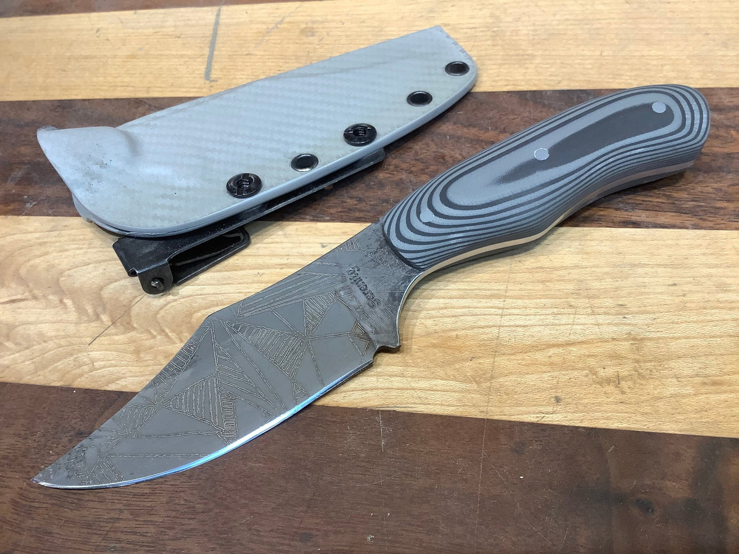 Serenity Knives Houston - Skinner Knife in CPM154 Suretouch Handle with Asymmetric Laser engraving - Angler's Pro Tackle & Outdoors