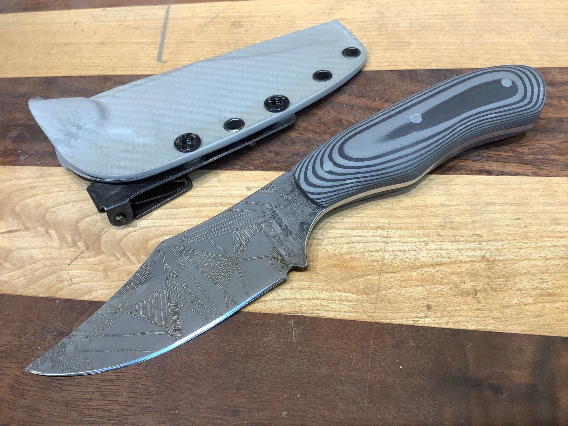 Serenity Knives Houston - Skinner Knife in CPM154 Suretouch Handle with Asymmetric Laser engraving - Angler's Pro Tackle & Outdoors