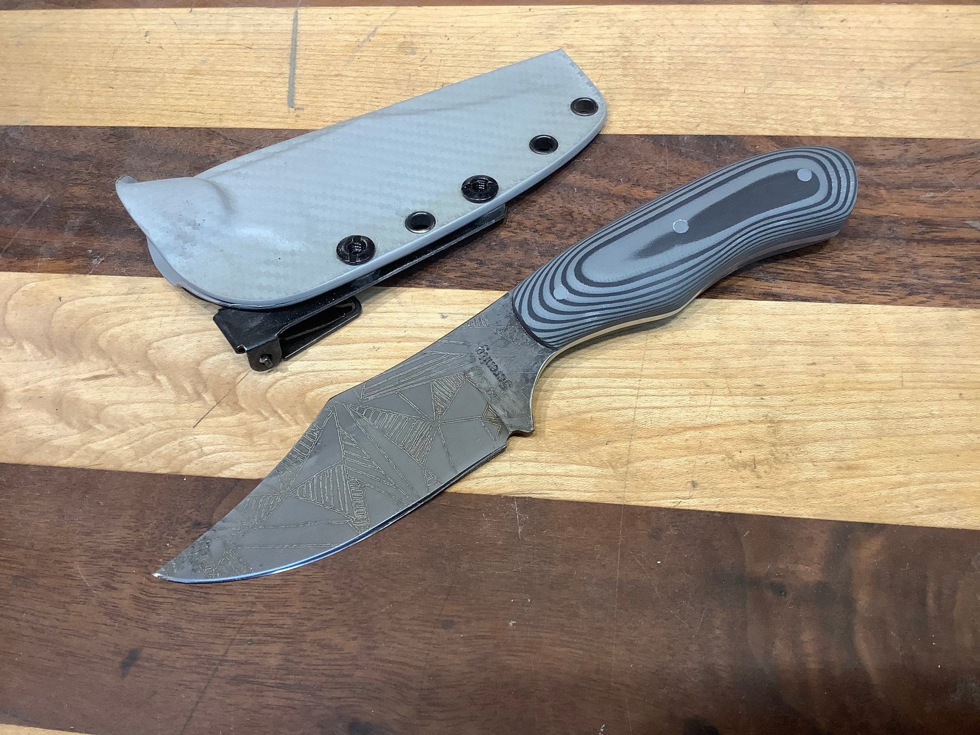 Serenity Knives Houston - Skinner Knife in CPM154 Suretouch Handle with Asymmetric Laser engraving - Angler's Pro Tackle & Outdoors