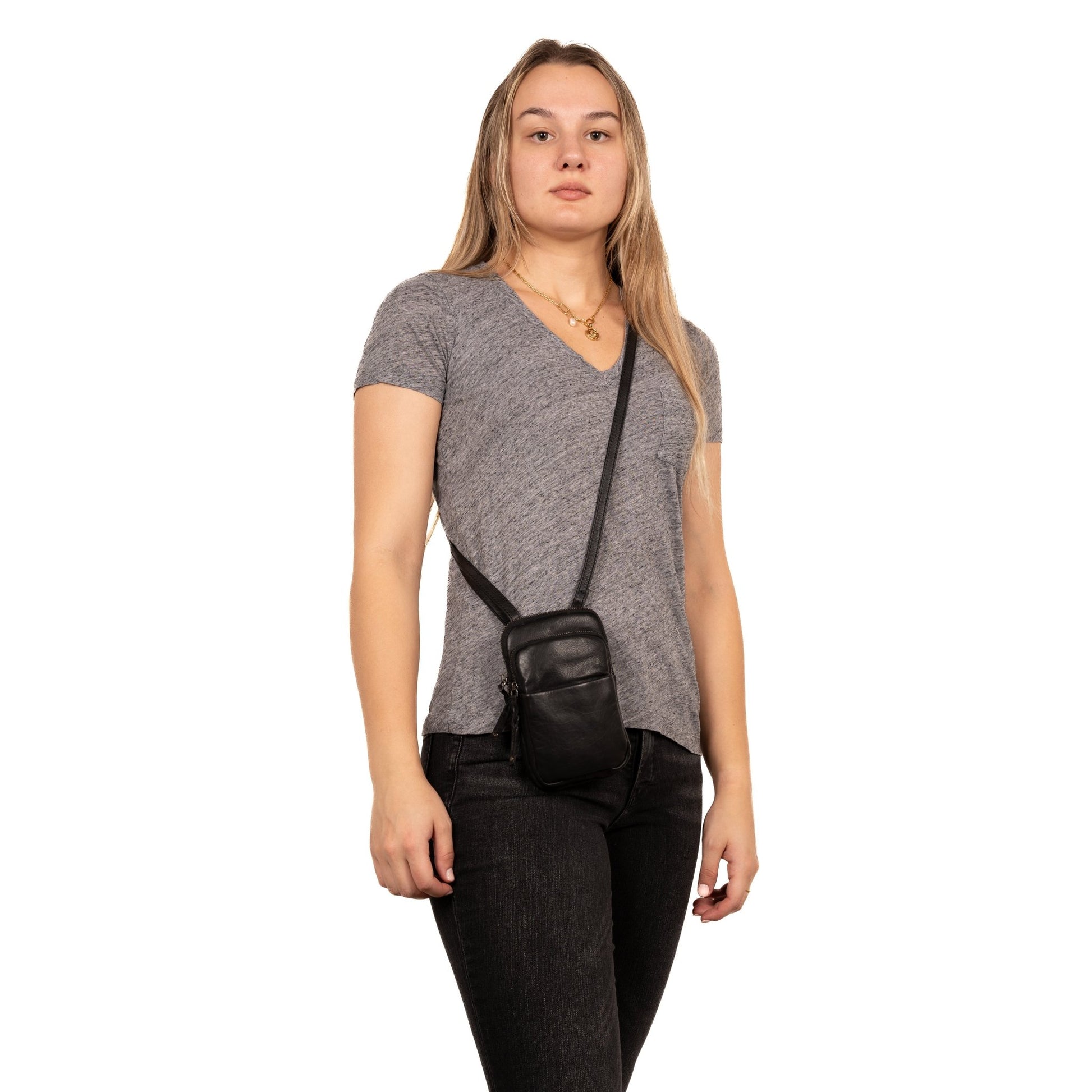 Shay Leather RFID Crossbody by Lady Conceal for Tasers and Pepper Spray - Angler's Pro Tackle & Outdoors