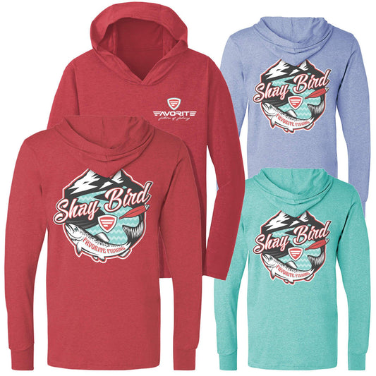 Favorite Fishing Shay Bird Lightweight Tri-Blend Hoodie
