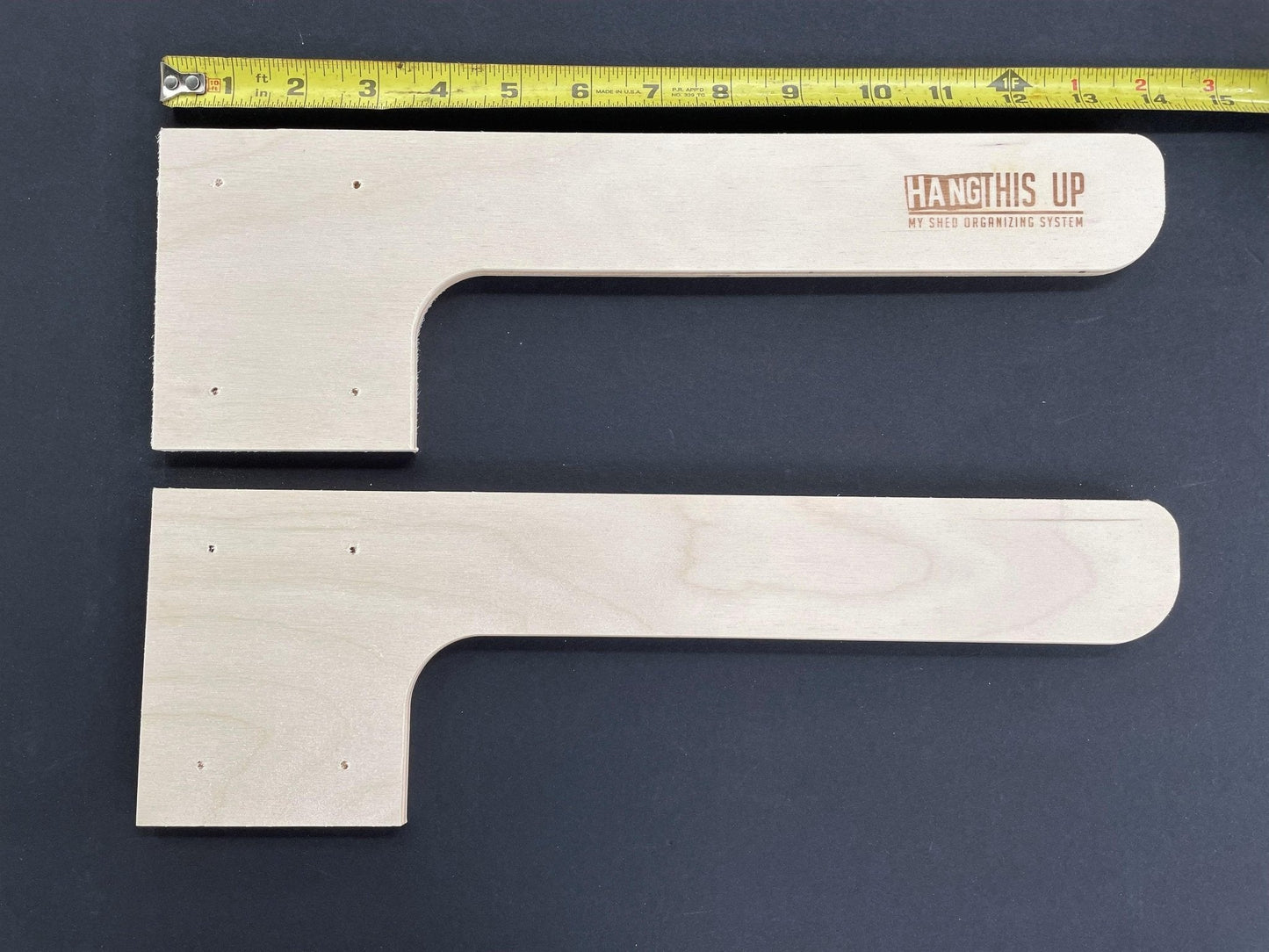 HangThis Up - Shed Shelf Bracket Kit - 10-12" (sold in pairs) Shed Organization System, Shed Organizer, Yard Tool Rack