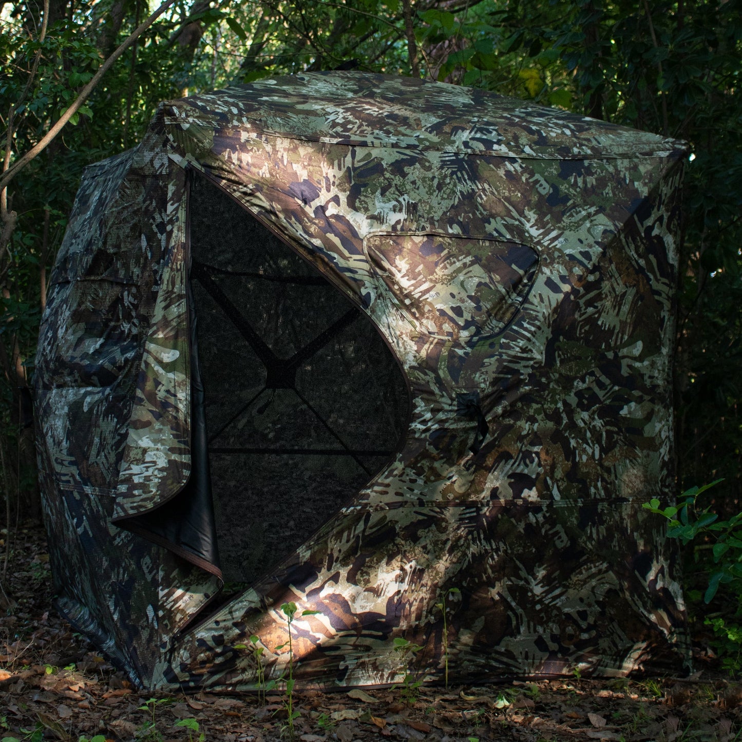 ShedOFF Waterproof 4 SIdes 270 Degree See Through Hunting Blind 2 - 3 Person Forest Camo - Angler's Pro Tackle & Outdoors