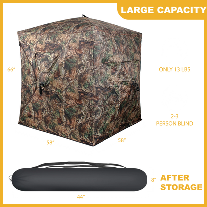 ShedOFF Waterproof 4 SIdes 270 Degree See Through Hunting Blind 2 - 3 Person Forest Camo - Angler's Pro Tackle & Outdoors