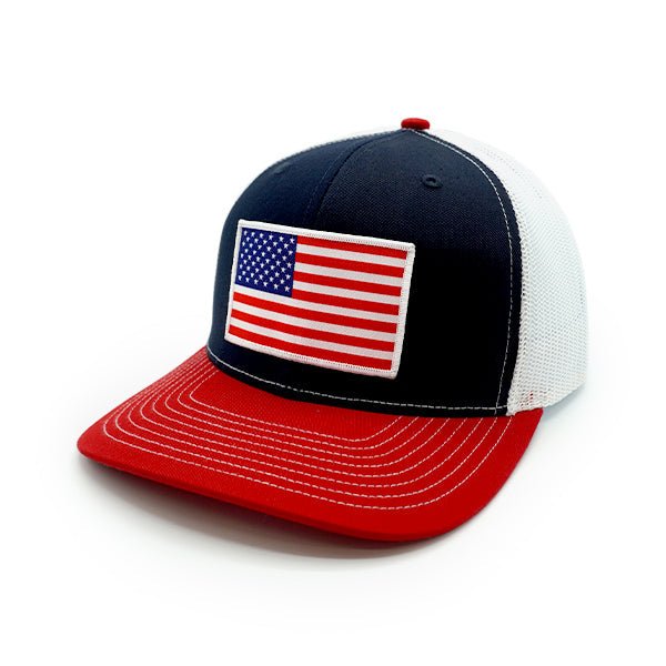 Shield Republic USA Flag Woven Patch Hat - Angler's Pro Tackle & Outdoors