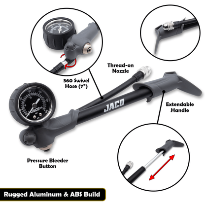 ShockPro™ Mountain Bike Shock Pump with Gauge - 300 PSI - Angler's Pro Tackle & Outdoors