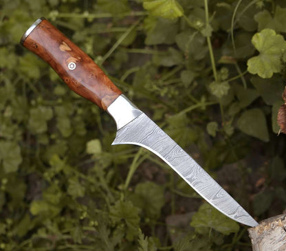 Shokunin USA Concord Damascus Fillet Knife with Exotic Olive wood Handle - Angler's Pro Tackle & Outdoors