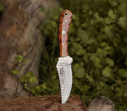 Shokunin USA Cutlass Damascus Knife with Exotic Olive Wood Handle - Angler's Pro Tackle & Outdoors