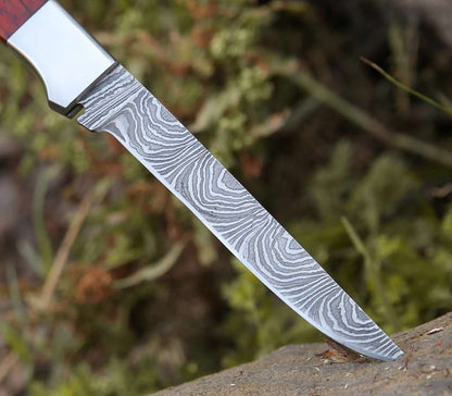 Shokunin USA Cutmaster 10.5" Damascus Fillet Knife With Exotic Red Heart Handle - Angler's Pro Tackle & Outdoors