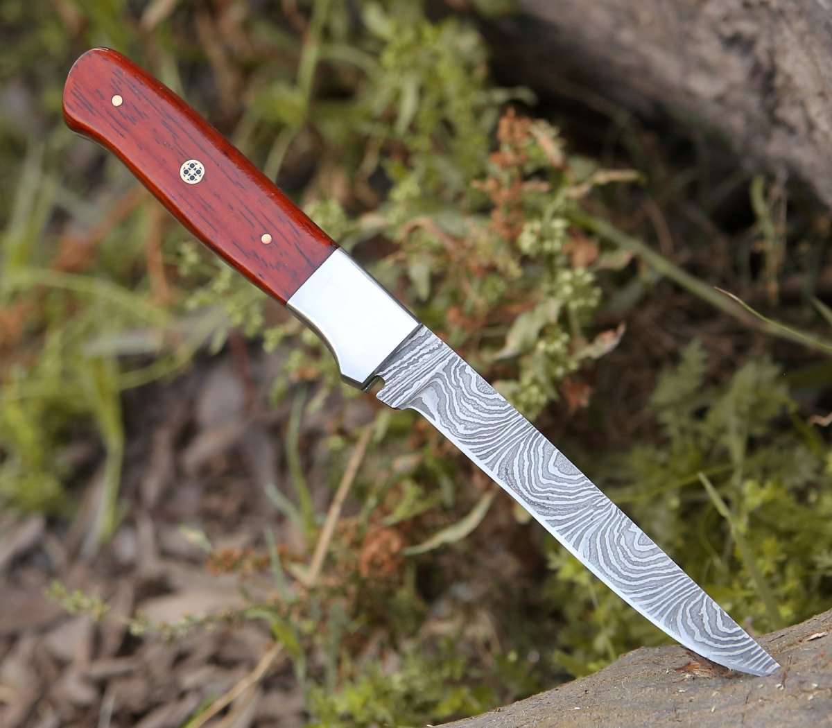 Shokunin USA Cutmaster 10.5" Damascus Fillet Knife With Exotic Red Heart Handle - Angler's Pro Tackle & Outdoors