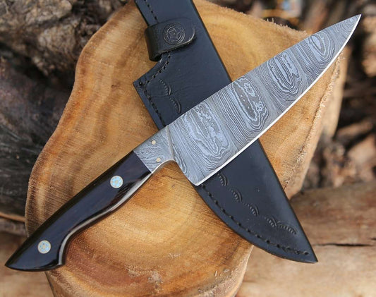 Shokunin USA Gale Damascus Chef's Knife with Exotic Wenge Wood Handle - Angler's Pro Tackle & Outdoors