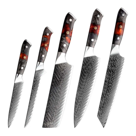 Shokunin USA Supreme Professional Chef Knife Set VG10 with Ebony Wood Handle & Sheath - Angler's Pro Tackle & Outdoors