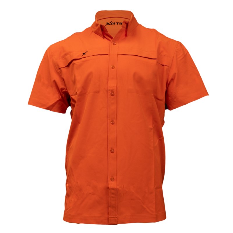 Xotic - Short Sleeve Solid Lifestyle Button Down w/ REPEL-X