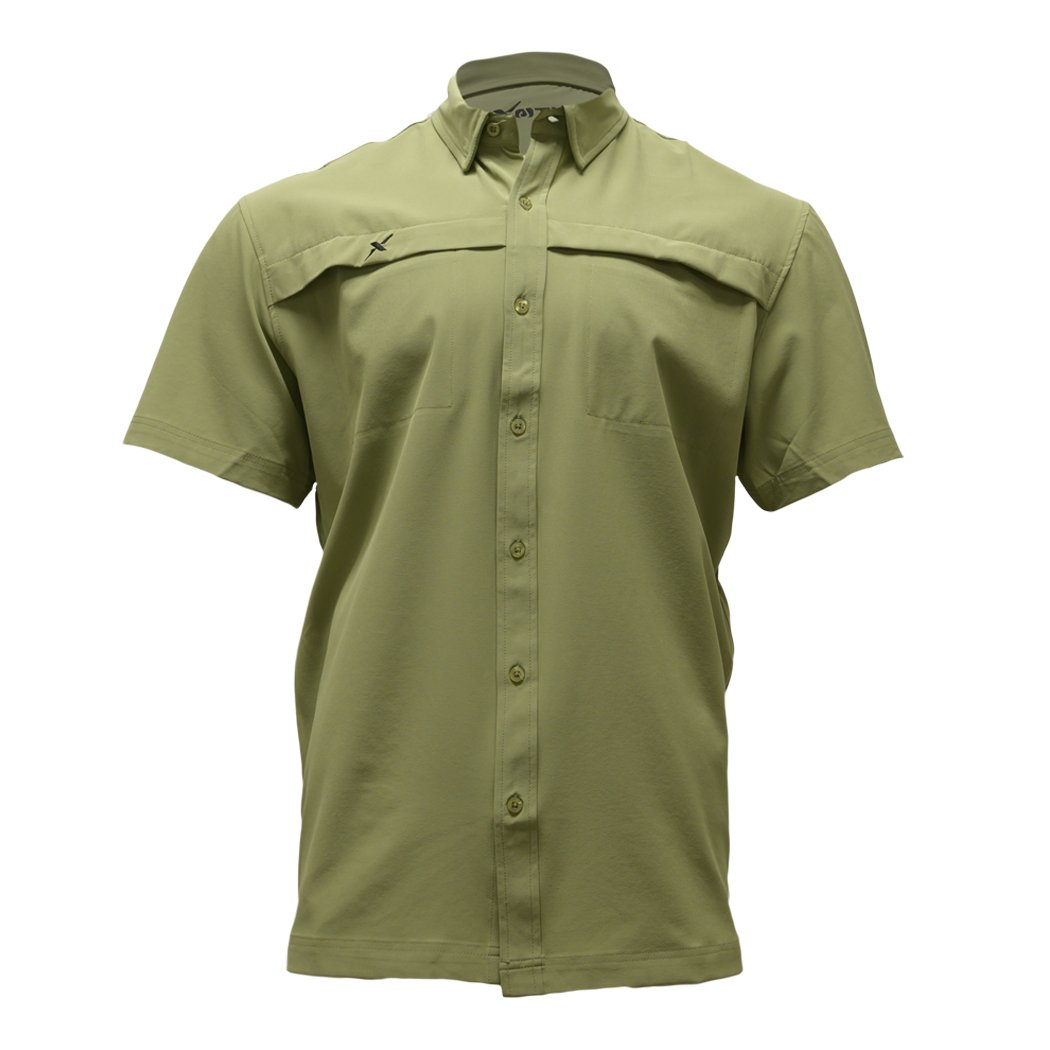 Xotic - Short Sleeve Solid Lifestyle Button Down w/ REPEL-X