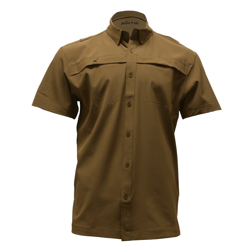 Xotic - Short Sleeve Solid Lifestyle Button Down w/ REPEL-X