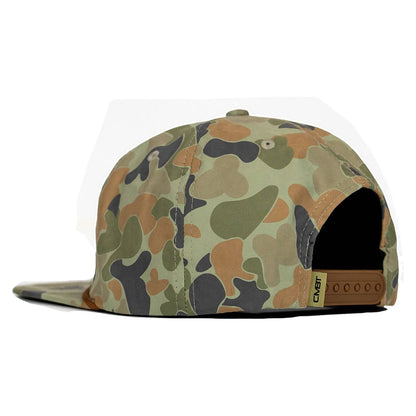 Combat Iron Apparel American Flag Leather Patch Crushable Rope Snapback Hat