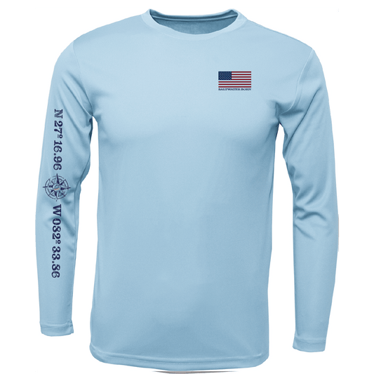 Siesta Key American Flag On Chest Long Sleeve UPF 50+ Dry - Fit Shirt - Angler's Pro Tackle & Outdoors