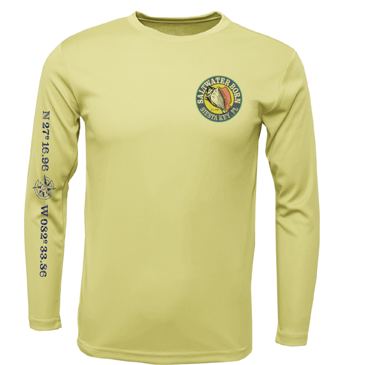 Siesta Key, FL Circle Logo Boy's Long Sleeve UPF 50+ Dry - Fit Shirt - Angler's Pro Tackle & Outdoors