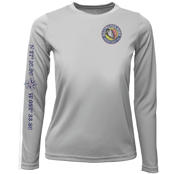 Siesta Key, FL Circle Logo Girl's Long Sleeve UPF 50+ Dry - Fit Shirt - Angler's Pro Tackle & Outdoors