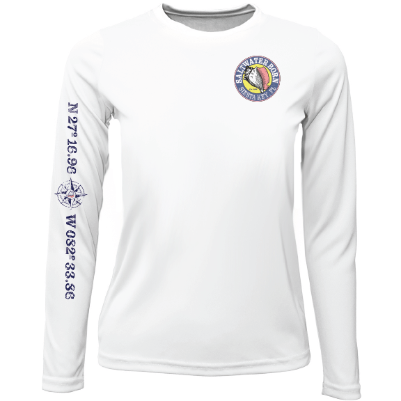 Siesta Key, FL Circle Logo Girl's Long Sleeve UPF 50+ Dry - Fit Shirt - Angler's Pro Tackle & Outdoors