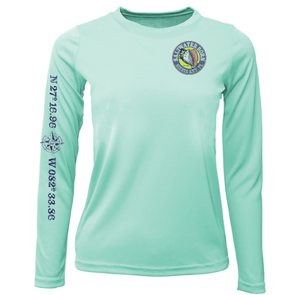 Siesta Key, FL Circle Logo Girl's Long Sleeve UPF 50+ Dry - Fit Shirt - Angler's Pro Tackle & Outdoors