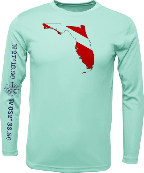 Siesta Key, FL Florida Diver Long Sleeve UPF 50+ Dry - Fit Shirt - Angler's Pro Tackle & Outdoors