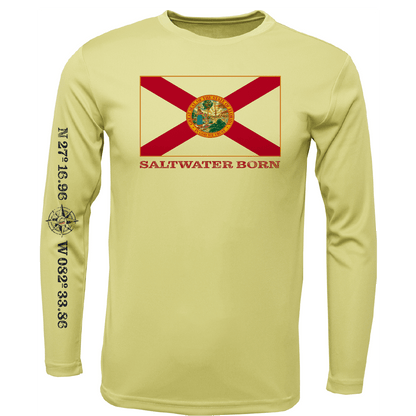 Siesta Key, FL Florida Flag Long Sleeve UPF 50+ Dry - Fit Shirt - Angler's Pro Tackle & Outdoors