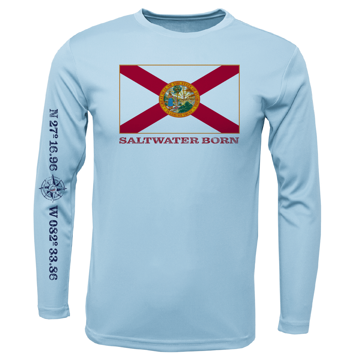 Siesta Key, FL Florida Flag Long Sleeve UPF 50+ Dry - Fit Shirt - Angler's Pro Tackle & Outdoors