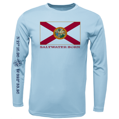 Siesta Key, FL Florida Flag Long Sleeve UPF 50+ Dry - Fit Shirt - Angler's Pro Tackle & Outdoors