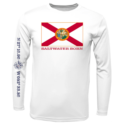 Siesta Key, FL Florida Flag Long Sleeve UPF 50+ Dry - Fit Shirt - Angler's Pro Tackle & Outdoors