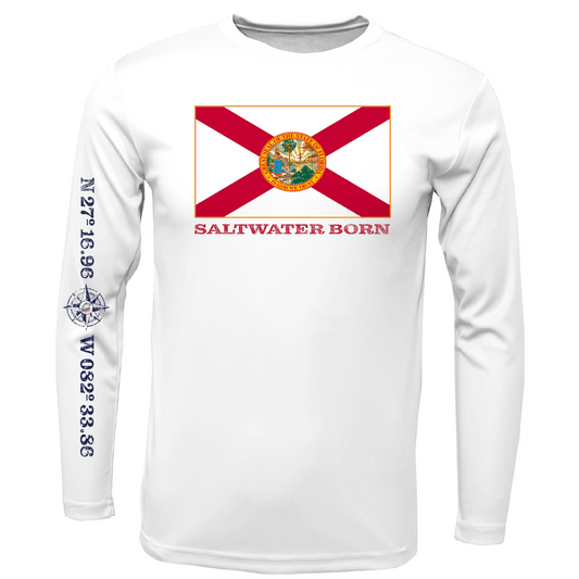 Siesta Key, FL Florida Flag Long Sleeve UPF 50+ Dry - Fit Shirt - Angler's Pro Tackle & Outdoors