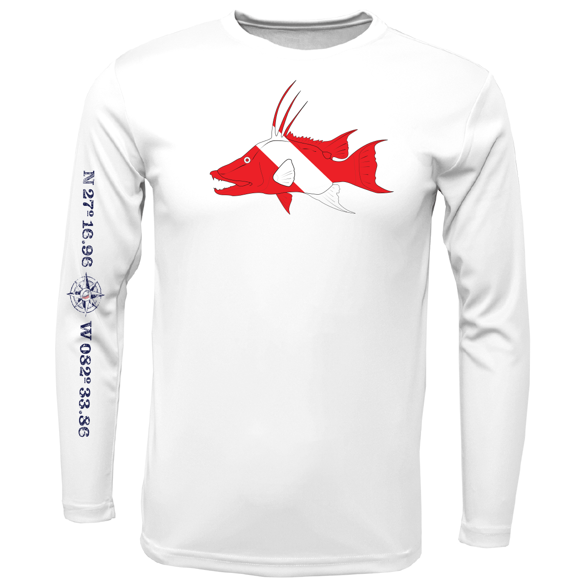 Siesta Key, FL Hogfish Diver Long Sleeve UPF 50+ Dry - Fit Shirt - Angler's Pro Tackle & Outdoors